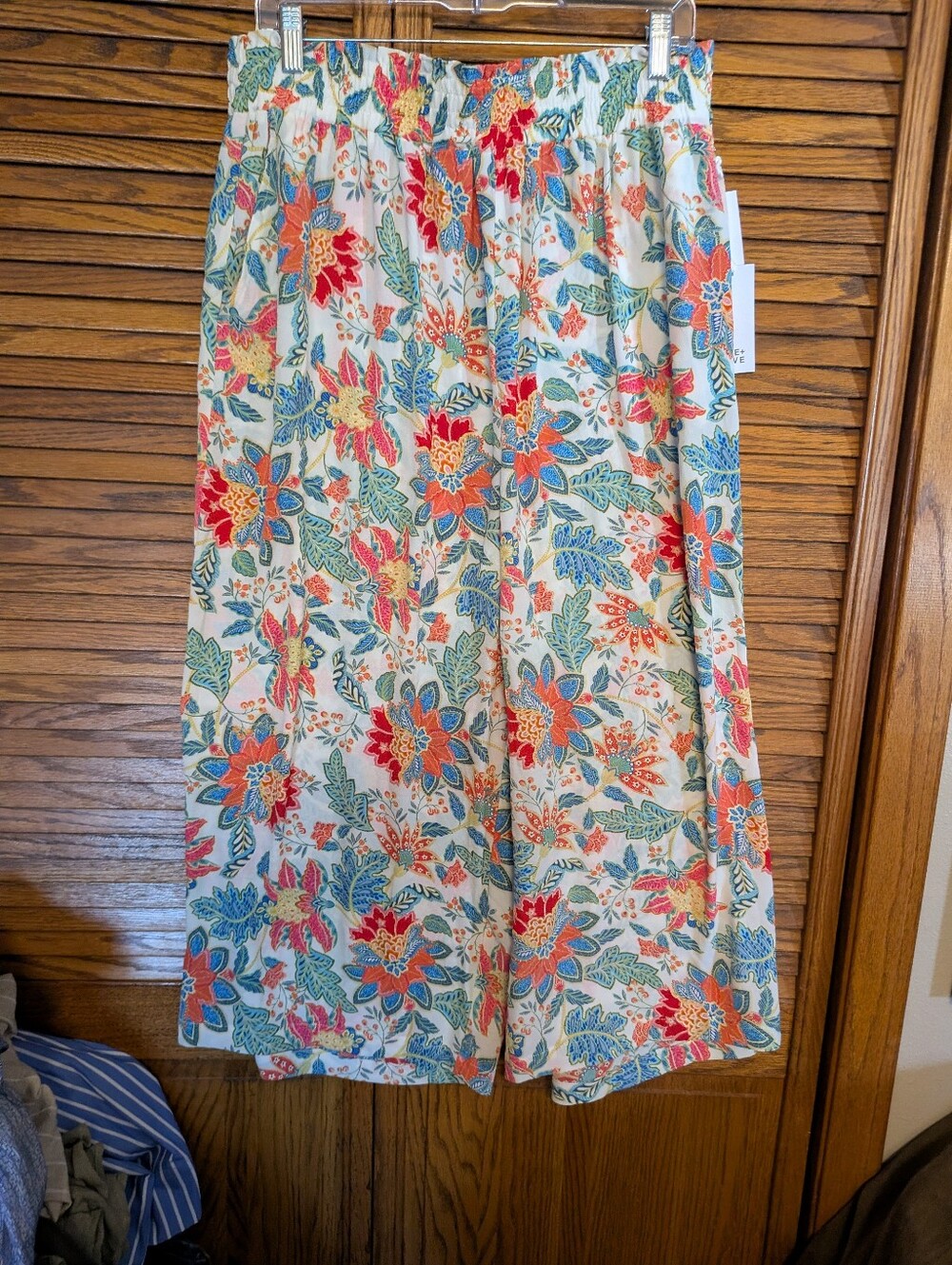 Rose Olive NWT Women's Floral Wide Leg Boho Pants Size 1X